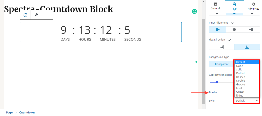 Spectra-countdown block-timer-border