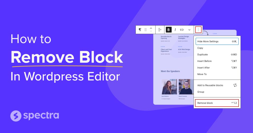 How to delete block in wordpress