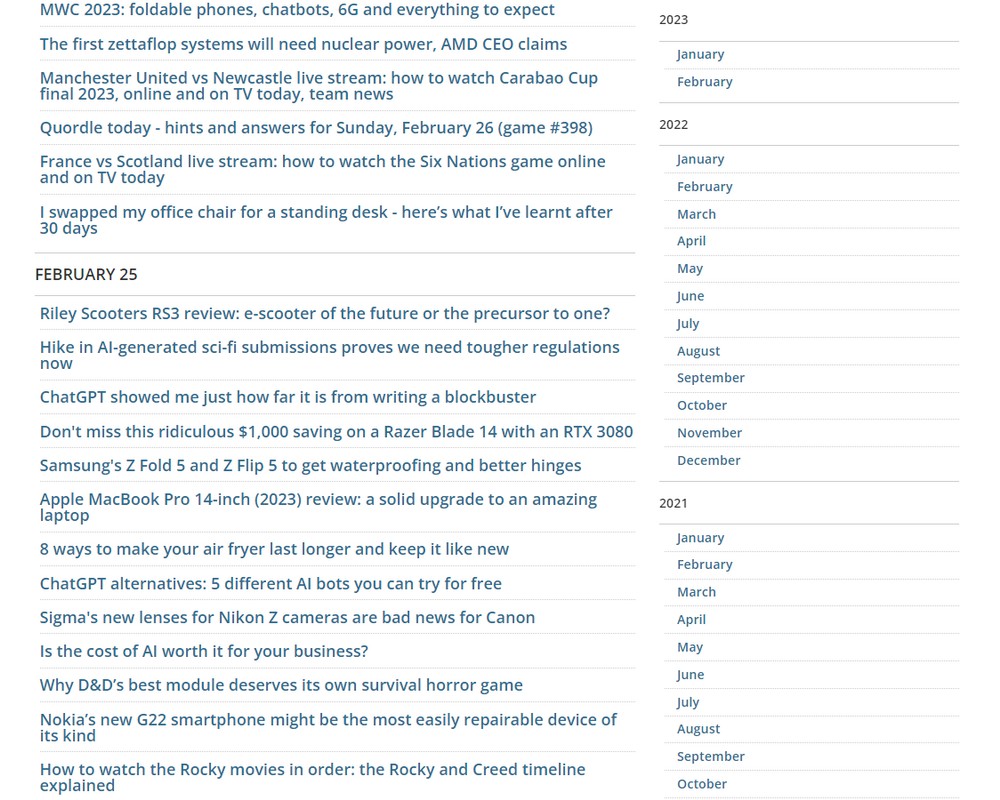 How to create a custom WordPress archive page - An easy to follow guide Archive page example