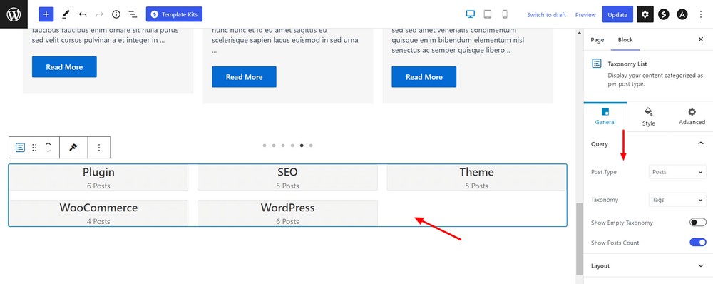 How to create a custom WordPress archive page - An easy to follow guide Taxonomy list query settings