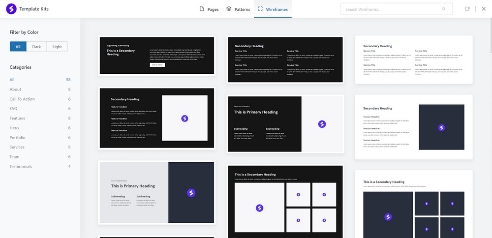 Spectra wireframes