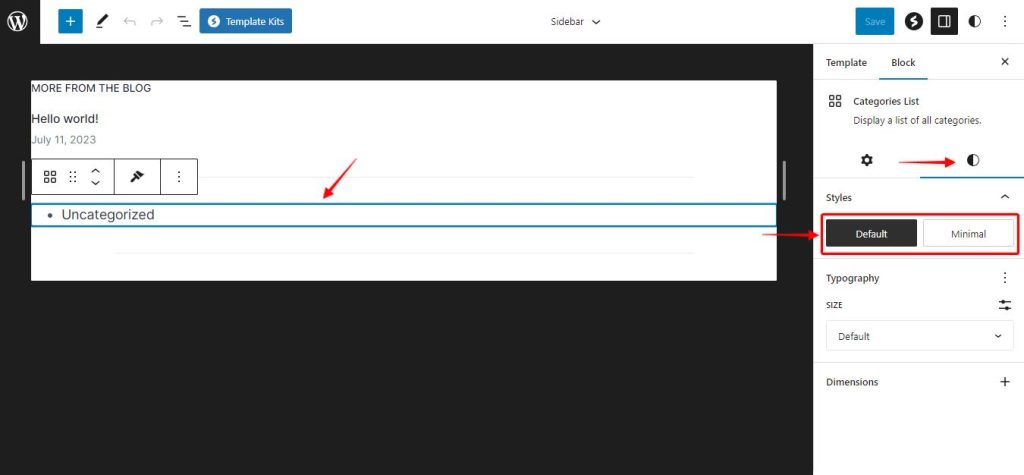Customizing Block Styles in Spectra One Theme Template_sidebar_blocks