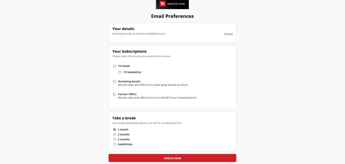 T3 Unsubscribe Page