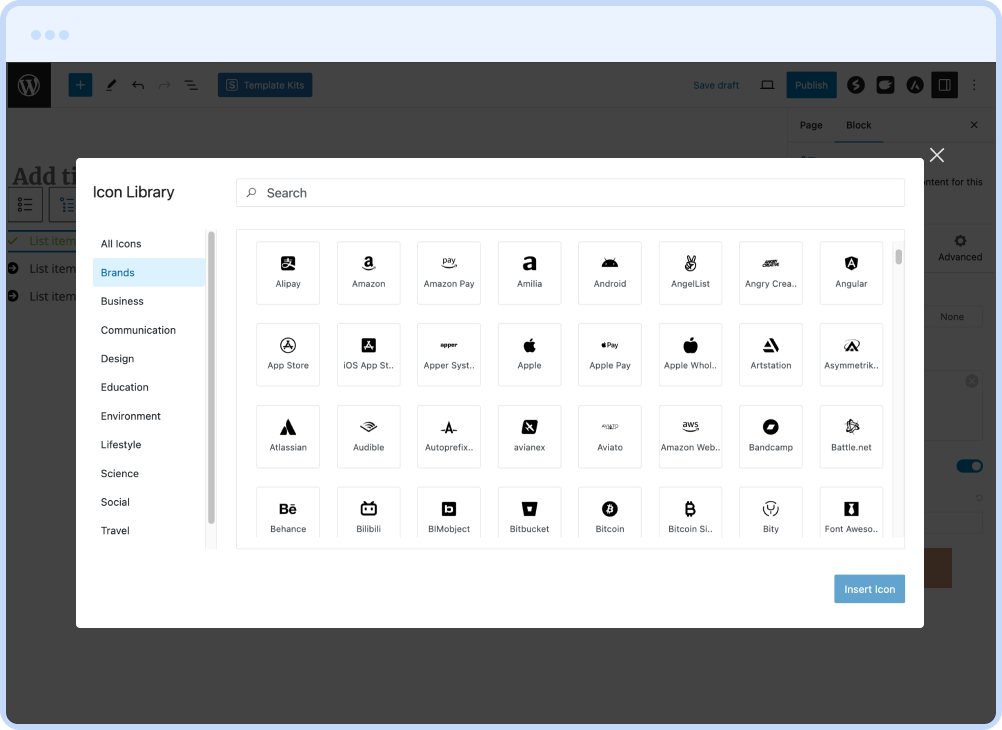 Icon List Legacy Thousands Of Icons To Choose From Icon List Block