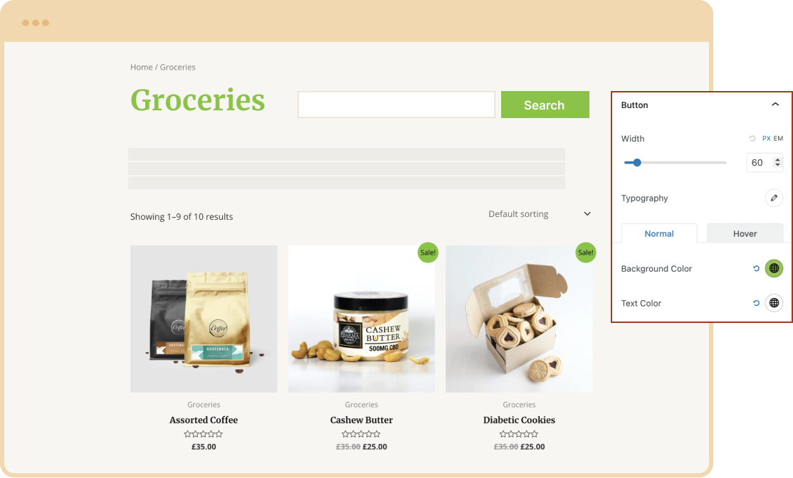 Search Legacy Customizable search button