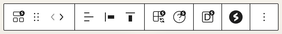 Container block toolbar