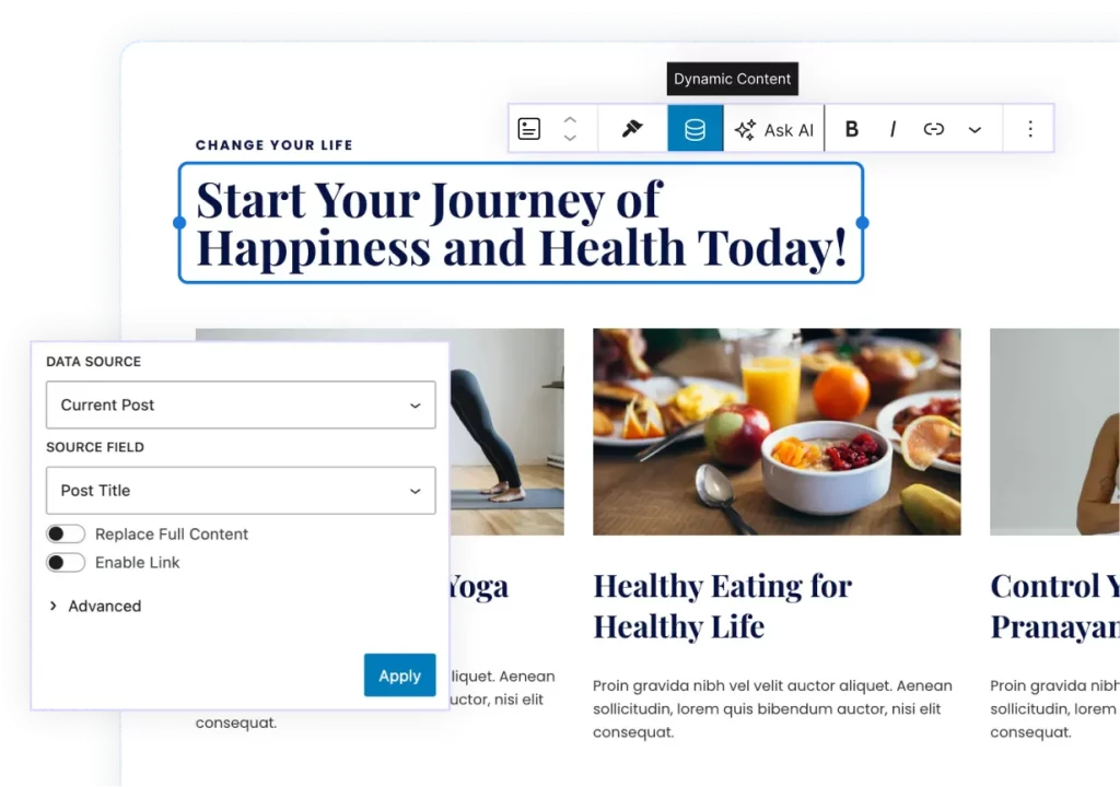 dynamic content visual dynamic content visual